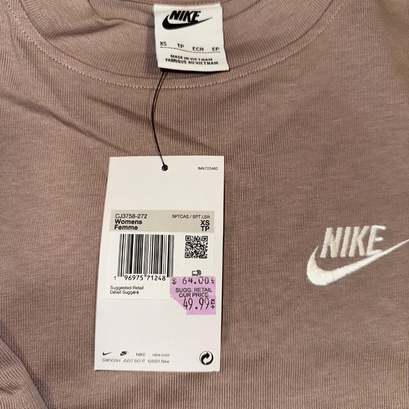 Brand New Nike Pink Oversized Cropped Shirt - Picture 2 of 2